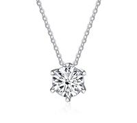 NHYHEHMR Collier en moissanite de 1 à 2 carats pour femme, collier de diamant couleur D rose/bleu/vert, bijoux cadeaux pour anniversaire, Saint-Valentin avec certificat