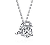 NHYHEHMR Colliers avec pendentif dauphin pour femme, colliers en moissanite jaune/bleu/rose, collier en moissanite couleur D VVS1, collier en argent sterling 925 avec certificat