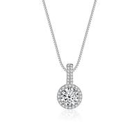NHYHEHMR Colliers en moissanite de couleur D 1 ct pour femme, colliers avec pendentif diamant jaune/bleu/rose, colliers en argent sterling 925 pour femme, maman avec certificat