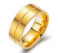 NHYHEHMR Color Titanium steel Wedding Ring for Woman Men White CZ Stone Engagement Ring