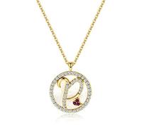 NHYHEHMR European Simple Pavé Crystal Twenty Six Letters Pendant Clavicle Chain Necklace Women Fashion Jewelry Gift
