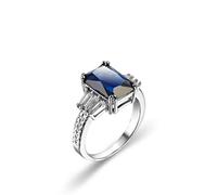 NHYHEHMR Filles Pas Cher Anneaux Saturn Bague en Saphir Zircon Bijoux 925 Bijoux Féminins de Bonne Mine Vous Appter Bonne Chance, bleu saphir, nombre 8 t