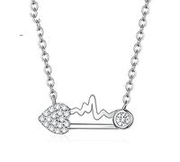 NHYHEHMR Girls jewelry Accessorie Necklace for Women Heart Beating Paper Clip Zircon Trendy Minimalist Women's Pendant Necklaces Unique Dainty Korean necklace