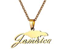 NHYHEHMR Girls jewelry Map Jamaica Pendant Necklaces - Patriotic Ethnic Charm Africa Flag Necklaces, Color Jamaican Classic Hip Hop Jewelry for Women Men Trend Party Gift gifts