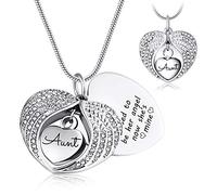 NHYHEHMR J'étais Son Ange Mainnt il est à Mon Collier urn Collier Crémation Pendre Heart Ailes