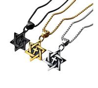 NHYHEHMR Jewelry New 2025 Arrival Israeli Hexagram Pendant Jerusalem Cross Necklace Men Women Jewish Religious Amulet With For You Accessories Trendy Creative Gift gift