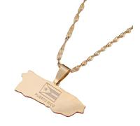 NHYHEHMR Jewelry New 2025 Arrival Puerto Rico Map Pendant Necklaces For Women Her Puerto Ricans Map Jewelry Itmes With For You Accessories Trendy Creative Gift gift
