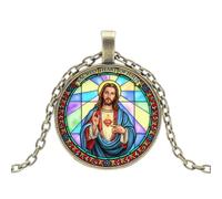 NHYHEHMR Jewelry New 2025 Arrival Sacred Jesus Necklace Christianity Christian Faith God Dome Glass Pendant Necklace Christian Accessories Gift With For You Accessories Trendy Creative Gift gift