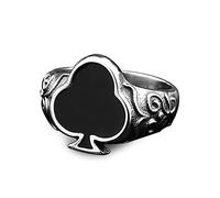NHYHEHMR Lucky Spade A Playing Card Ring 316L Stainless Steel Man's Fashion Rock Hip-hop Punk Jewelry Retro Personality Gift
