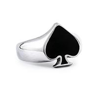 NHYHEHMR Lucky Spade A Playing Card Ring 316L Stainless Steel Man's Fashion Rock Hip-hop Punk Jewelry Retro Personality Gift
