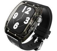 NHYHEHMR Luxury Transparent Watch Case Rubber Band，For Series 8 7 6 5 4 SE，Crystal Watch Case Strap Clasp Mod Kit，For Iwatch Ultra 44mm 45mm Series Replacement