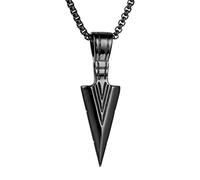 NHYHEHMR Men Vintage Spearhead Pendant Necklace Punk Titanium Steel Determination of Spirit Tribal Adventures Male Jewelry