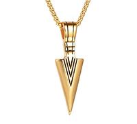 NHYHEHMR Men Vintage Spearhead Pendant Necklace Punk Titanium Steel Determination of Spirit Tribal Adventures Male Jewelry