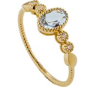 NHYHEHMR Mothers Ring, Wedding Ring Sets for Her Oval with Moissanite and Cubic Zirconia/Aquamarine 9K Yellow /14K Yellow
