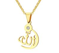 NHYHEHMR Muslim Islam God Allah Pendant Necklace Titanium Steel Chain -color Allah Necklace Wen Simple Jewelry