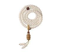 NHYHEHMR Natural Stretch Bracelet For Beads Bracelet,Diy White Jade Bodhi 108 Buddha Bracelet For Women And Men, Crystal Retro Art Style Rosary Beads For Lucky Stone Bracelets Necklace Jewelry ui