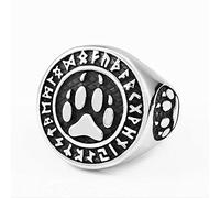 NHYHEHMR Norse Mythology Viking Bear Paw Titanium Steel Men's Rings Punk Hip Hop Rock for Man Boyfriend Jewelry Creativity Gift