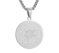 NHYHEHMR Punk Men's The Seal of The Seven Archangels Necklaces Male Stainless Steel Male Pendant Necklaces Amulet Jewelry Gift