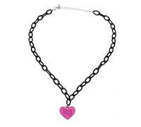 NHYHEHMR Romantic Rose Love Heart Pendant Necklace Hip Hop Acylic Chain Chokers Necklaces New Party Gifts Charm Jewelry