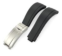 NHYHEHMR Rubber Watchband 20mm 21mm Fit for Submariner GMT Daytona Oyster Perpetual Yacht Master Slide Lock Buckle Silicone Strap (Color : White, Size : 20mm)