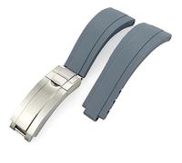 NHYHEHMR Rubber Watchband 20mm 21mm Fit for Submariner GMT Daytona Oyster Perpetual Yacht Master Slide Lock Buckle Silicone Strap (Color : White, Size : 20mm)