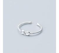 NHYHEHMR S&RL S925 Bagues en Style Japonais Et Céen Pour Femmes Style Doux Infini 8 Fmes Linéaires Bague Ouverture Index Bague Pour Femmes Cannabis Can Bijoux, ouverture ajustée