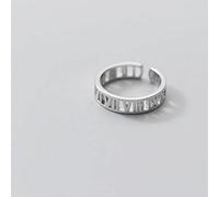 NHYHEHMR S925 Bague en, Dames Simple Style Rétro Chiffre Romain Creux Bijoux à Main Ouvertebague en s925, Ouverture réglable