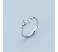 NHYHEHMR S925 Bague en Diamant en, Bague en Étoile à Cinq Branches Pour Femme, Bracelet Ouvert Simplebague en s925, Ouverture réglable