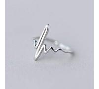 NHYHEHMR S925 Bague en Femme Personnalité de Style Céen Anneau Ecg Anneau de Battement de Coeur Vague LittéraireBague ajustable