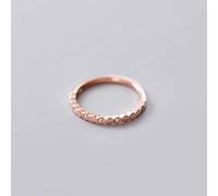 NHYHEHMR S925 Bague Simple en Pour Dames, Bague Polygonale en Diamant Hexagonal et rose, Ouverture réglable