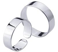 NHYHEHMR S925 Bagues pour homme et femme en Bague simple brillante ouverte pour couple de mode, réglable