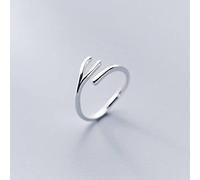 NHYHEHMR S925 Fille Souhaitant Bague en Os, Bague Lettre v Pour Damebague en s925, Ouverture réglable