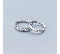 NHYHEHMR S925 Japanese -style women rings and cute cute little fresh wood adjustable torque couple jewelry pair