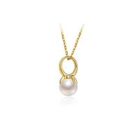 NHYHEHMR SADEW Jewelry/Necklaces Pearl Necklace S925 Freshwater Pearl Pendant Chain 7-8mm White Round Fashion Female Jewelry Decoration Gift Women's Pendants