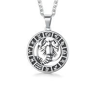 NHYHEHMR Sign Pendant s for Women Men Stainless Steels Leo Constellation Horoscope Medallion Retro Celestial Astrology Jewelry