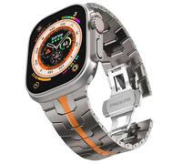 NHYHEHMR Stainless Steel Band for Ultra 2 Band 49mm 45mm 44mm 42mm, Metal Strap with Folding Clasp for Series 9 8 7 6 5 4 3 2 1 Ultra/Ultra 2 Men