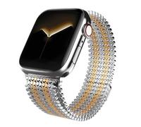 NHYHEHMR Stainless Steel Watch Band Compatible for Band 38mm 40mm 41mm Women Men,Smartwatch Bands Adjustable Strap Magnetic Clasp Molecular Structure Mesh Wristband for iWatch Series SE/9/8