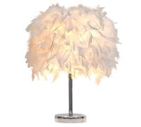 NHYHEHMR Table Lights for Living Room White Feather Bedside Lamp Table Light Desk Feather Lampshade for Bedroom Home Decoration tyle 2 L