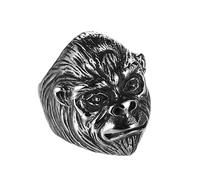 NHYHEHMR Titanium Steel Men Rings Gorilla Monkey Punk Hip Hop Cool Personality for Man Boyfriend Jewelry Creativity Gift