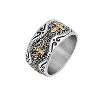 NHYHEHMR Titanium Steel Men Rings Holy Eagle Religion Luxury Punk Rock Hip Hop for Biker Man Boyfriend Jewelry Creativity Gift