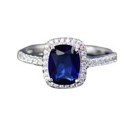 NHYHEHMR Trendy Aquamarine Color Rings For Woman Wedding Engagement Blue Sapphire Ring 2022 Trend Natural Luxury Original Jewelry