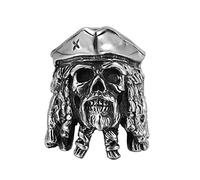 NHYHEHMR Vintage Pirates Captain Jack Titanium Steel Men's Rings Viking Punk Hip hop Rock for Man Boyfriend Biker Jewelry Creativity Gift