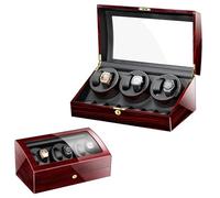 NHYHEHMR Winder Automatic Winder for 6 Winders 7 Storages Spaces Rotate Watches Storage Display Winding Case Wooden Self Winding Mechanical Box with Silent Motor (Color : D) Atmosphere
