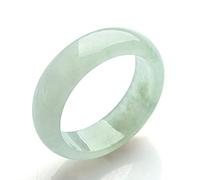 NHYHEHMR Women Nephrite Ring Green Jade Rings Natural HETIAN Jasper Rings Gift For Men Fine Jade Jewelry,With Certificate, Box (Color : Green, Size : 15-17mm)