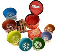 NHZ Chakra Healing Tibetan Singing Bowl Set of 7 for Meditation- Himalayan Singing bowls (Red)