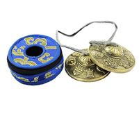 NHZ Tingsha Tibetan Meditation Bell/Finger Cymbals with free Silk Case (Brass)