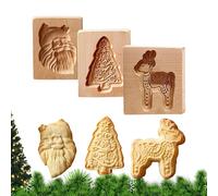 ni For Biscuits, Embossed in Non-stick Wood - Decorative Mould for Biscuits Shortbread in the Shape of Deer - for Home Kitchen Snacks Shortbread Chocolate Cake Sugar Cake Christmas Halloween Birthday