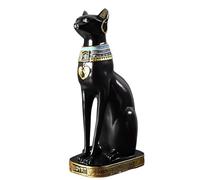 Ni-JASW 12 inch Tall Black Egyptian Cat Goddess Bastet Statue, Ancient Egypt Bast Figurines Home Decor