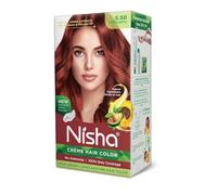 Ni-sha Creme Hair Color, Permanent Hair Colour Mahogany, Silky & Shiny 100% Grey Coverage Rich Bright Long Lasting Hair Colouring For Ultra Soft Deep Shine Hair Dye (Pack of 1)