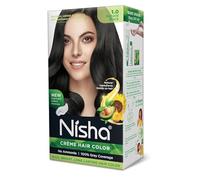Ni-sha Creme Hair Color, Permanent Hair Colour Natural Black, Silky & Shiny 100% Grey Coverage Rich Bright Long Lasting Hair Colouring For Ultra Soft Deep Shine Hair Dye (Pack of 1)